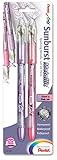 Pentel Arts Sunburst Metallic Gel Pen, Medium Line, Permanent, Violet & Pink Ink 2 Pack Carded (K908MBP2VP)
