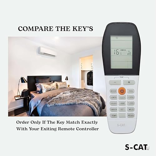 Image of S-CAT Compatible with Voltas AC Remote Control Original Model 248 (No Backlight) Suitable for 1 1.5 2 Ton Split & Window AC (Match Old Remote Exactly, for Any Issues Contact Customer Care)