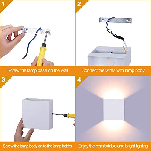 Lightess Modern Wall Sconce Dimmable 10W Hardwired, Up Down Wall Mount Lights Indoor Mini Metal LED Wall Lamp for Living Room Bedroom Hallway Decor, Warm White, O1181TP by Lightess - Image 7