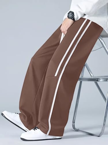 Image of GRECIILOOKS Korean Style Track Pants for Men - Loose Fit Lycra Cargo Joggers | Trendy Gym & Streetwear Bottoms with Utility Pockets (Available in Plus Size)