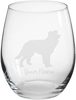 Personalised Border Collie Engraved Stemless Tumbler Glass, Gift for Women, Gift for Men, Dog 2