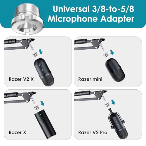 Image of Mic Boom Arm for Razer Seiren V2 X Microphone - Adjustable Mic Arm Compatible with Razer Seiren V2 Pro, Seiren Mini and Seiren X, Mic Stand Great for Streaming, Gaming, Podcast by YOUSHARES