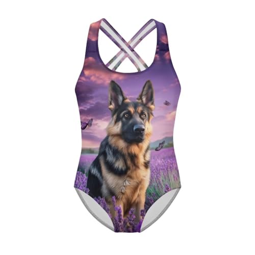 Image of One Piece Swimsuit Girls Cross-Back Bathing Suit 5-14Y Kids Swimwear Cute Swimsuits Sleeveless Bathing Suits