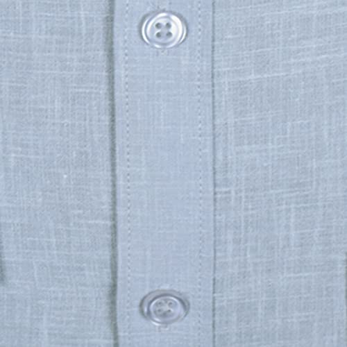 Image of ACCOX Premium Breathable Cotton Linen Full Long Sleeves Plain Grey Regular Fit Formal Shirt for Men (S GCR51)