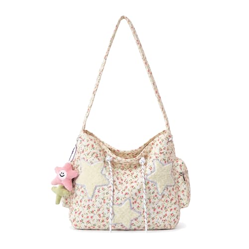 Image of KAMEILONG Star Crossbody Bag Women Corduroy Tote Bag Aesthetic Messenger Bag Cute Shoulder Bag Y2K Hobo Bag