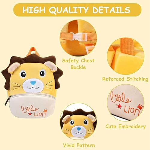 Image of ADISA Kids Backpack Toddler Bag Back Pack Plush Cartoon for Girls and Boys 1-5 Years