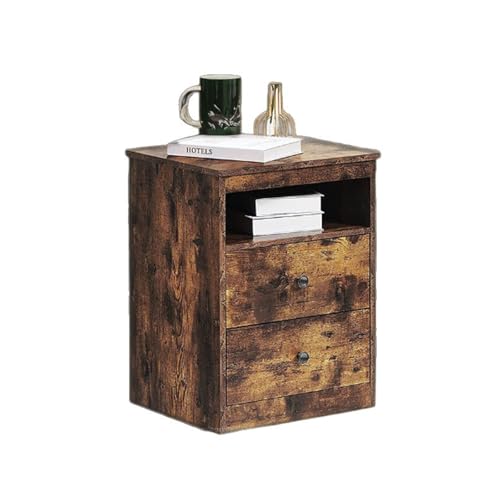 Artisanal Habitat Table de chevet de 61 cm de haut avec deux tiroirs, buffet multifonction minimaliste, convient pour le salon, la chambre à coucher