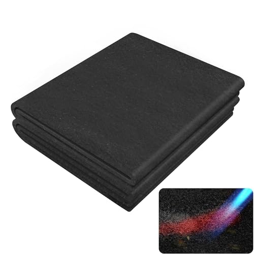 UCandy Carbon Felt Fireproof Welding Blanket, Cuttable Welding Blanket Heat Resistant Up to 1800°F,Flame Retardant Fabric Carbon Felt for Welders, Soldering Welding Brazing (Black -1 pack-12 * 27 in)