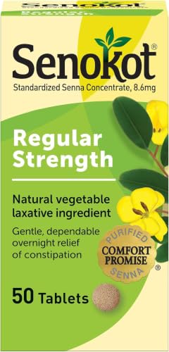 Image of Senokot Regular Strength Laxatives for Constipation, Senna Laxative Tablets, Animal Print, Constipation Relief for Adults, Senna Tablets 50 Count (Pack of 12)