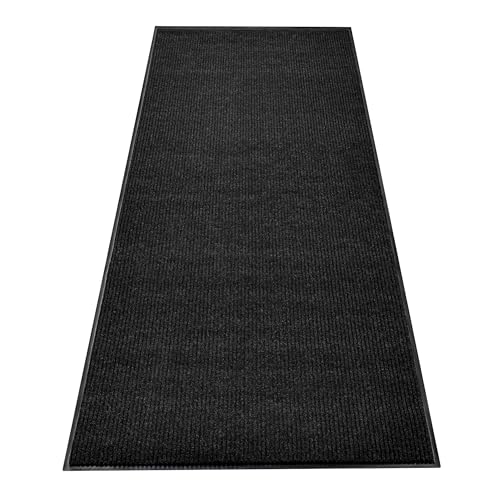 Image of MaxMat Commercial Floor Mat - Heavy Duty, Large Sizes, Indoor /Outdoor, Waterproof, Low-Profile, Easy to Clean Doormat (6 x 2 Feet, Black, MXM-RIB0026BK)