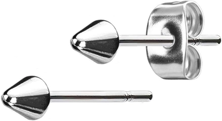 316L Surgical Steel Spike Stud Earrings for Women or Men (Choose color and size)