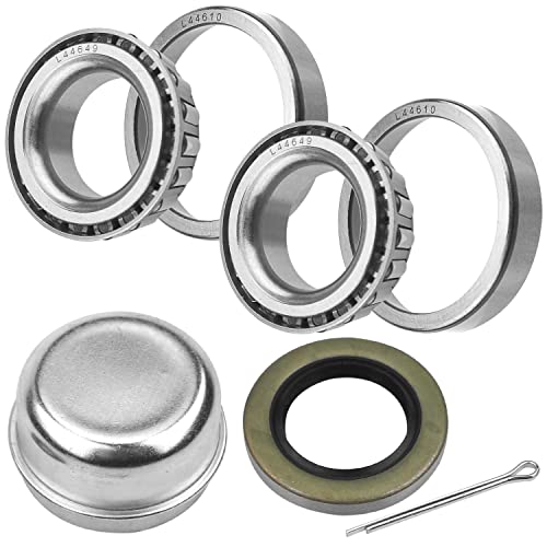 Jadode Trailer Axle Hub Bearings Kits L44649 L44610 With 12192Tb Grease Seals, Dust Cover And Cotter Pin Trailer Wheel Hub Bearing Kits Set Of 2 #TOP2