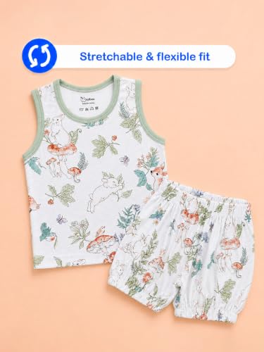 Image of Kidbea Kids Co-ord Set Printed Round Neck T-shirt /Top & Shorts Night Suit