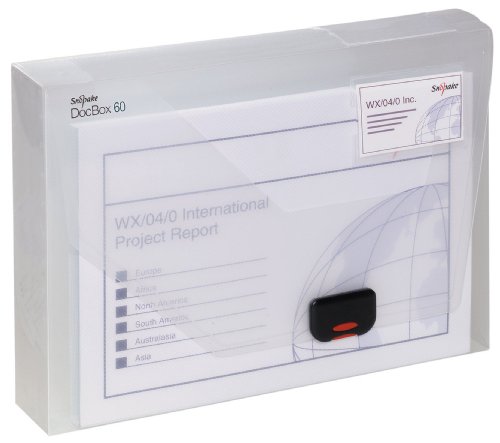 Snopake A4 DocBox Clear 60 mm Box File with Push Lock (Pack of 1) Ref 12871