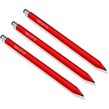 Pro Stylus Capacitive Pen Upgraded Works for Pantech P9090 with Custom High Precision Touch Full Size 3 Pack! RED