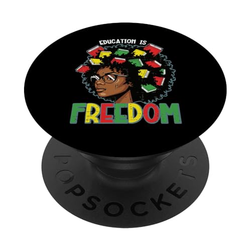 Black History Education Is Freedom Afro Women Girls Kids PopSockets Adhesive PopGrip