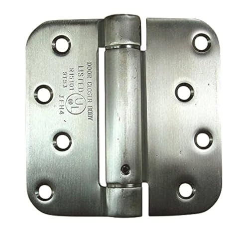 Self Closing Spring Door Hinges Stainless Steel 4 Inch - 5/8 Inch 2-Pack