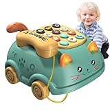 [Ofrece múltiples ventajas] El juguete telefónico para tiene la forma de un bonito coche, perfecto para tener 12 botones en total, incluyendo música, números, palabras y juegos, un juguete multifuncional.