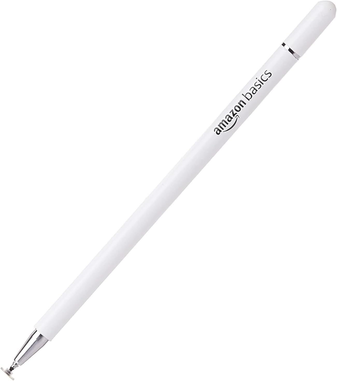 Capacitive Stylus Pen for iOS and Android Touchscreen Devices, Fine Point Disc Tip, Lightweight Metal Body with Magnetic Cover (White)