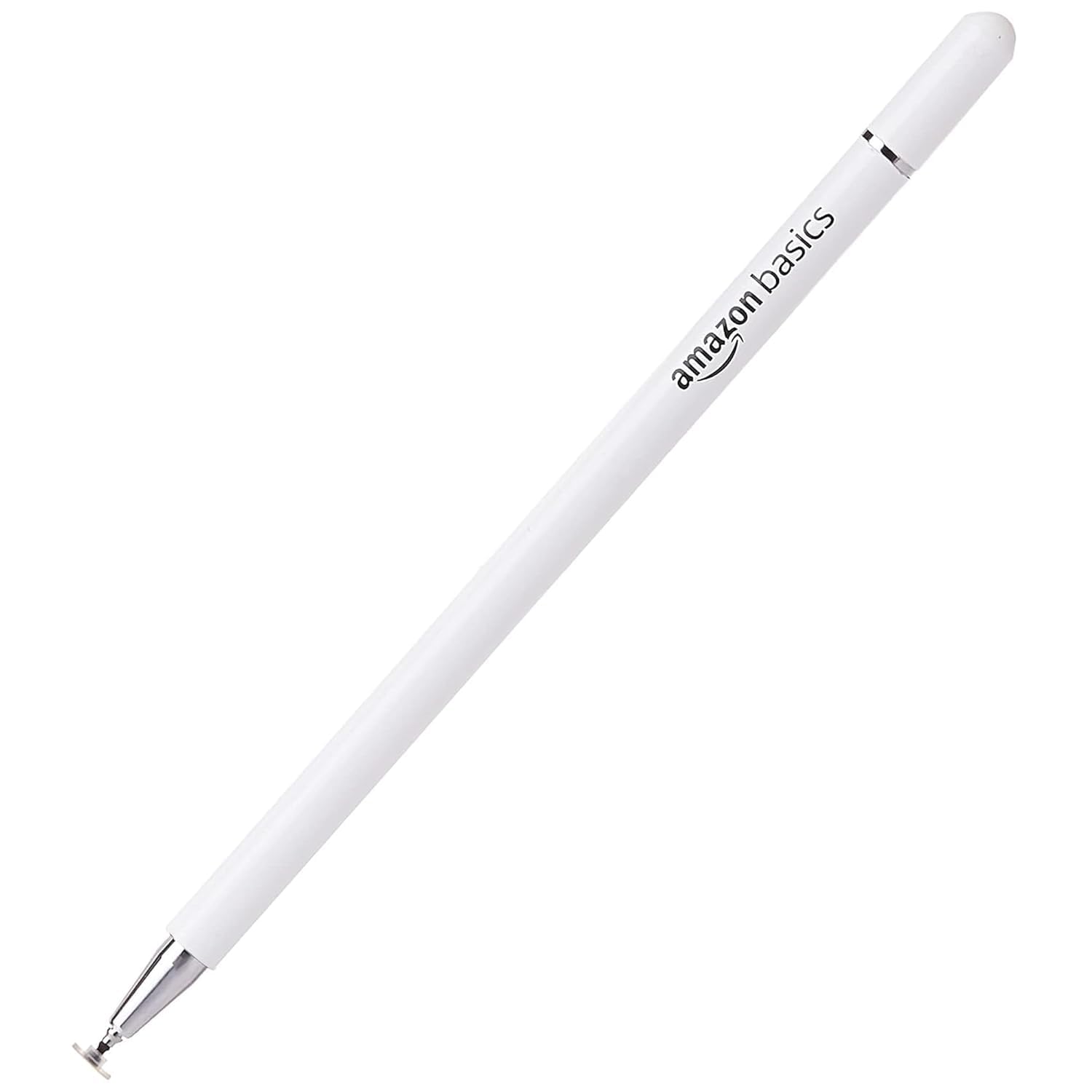 Amazon Basics Capacitive Stylus Pen for iOS and Android Touchscreen Devices, Fine Point Disc Tip, Lightweight Metal Body with Magnetic Cover (White) Amazon Basics Capacitive Stylus Pen for iOS and Android Touchscreen Devices, Fine Point Disc Tip, Lightweight Metal Body with Magnetic Cover (White)