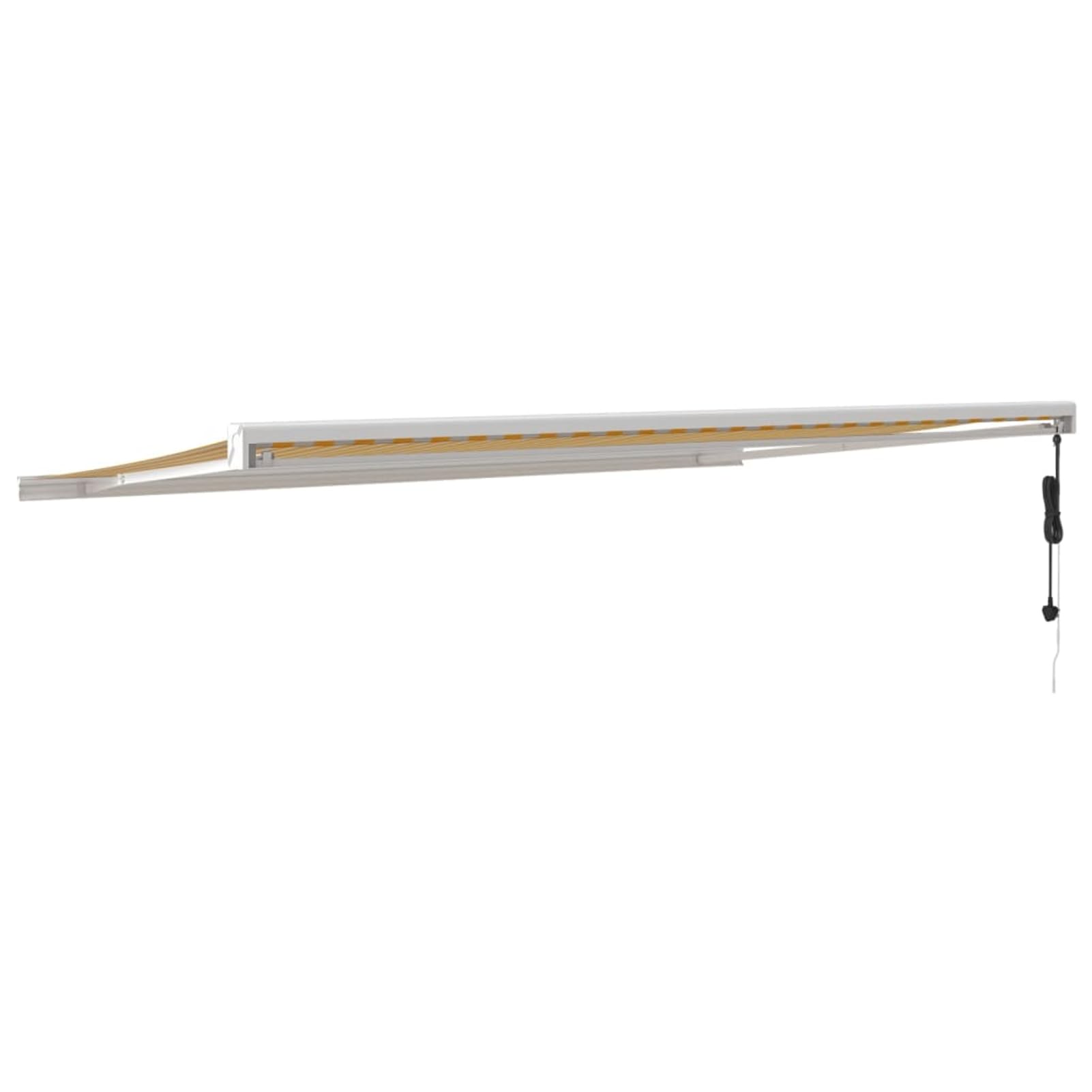 Tenda da sole retrattile 5 x 3 m, giallo-bianco, tessuto in poliestere con rivestimento in PU e telaio in alluminio verniciato a polvere, per terrazza, balcone, caffetteria