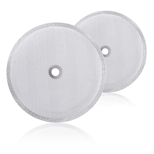 Lot de 2 filtres de rechange pour cafetière à piston française en maille d'acier inoxydable réutilisable de 10,2 cm pour cafetières à café et à thé de 1000 ml