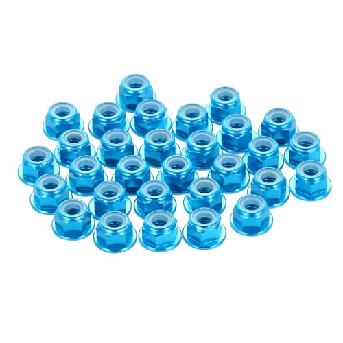 Écrous de verrouillage M4 en aluminium bleu clair pour drone RC par 30 pièces