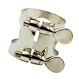 Duradero y exquisito. 1 Pieza de Metal Abrazadera de Clip de Ligadura para Boquilla de Saxofón de Plata - Silver Alto