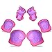 eNilecor Kid's Knee Pads Elbow Pads Wrist Guards for Skateboarding Cycling Skating Roller Blading Protective Gear Pack of 6 (Purple/Pink)