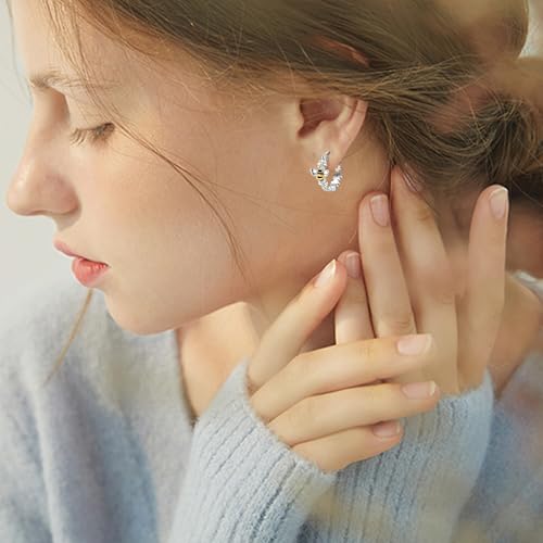 ONEFINITY Honey Bee Earrings 925 Sterling Silver Daisy Hoop Earrings Bee Flower Animal Floral Jewelry Mothers Gifts for Women Mom Grandma4