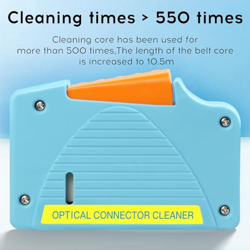 BAOSHLA FTTH Fiber Optic Cleaning Box 550 Times Cleaner Fiber Optic Cleaning Tool Fiber Optic Cleaning Kit 1.25mm and 2.5mm SC/FC/ST/LC/MU Interface Cleaning Tape 1 Replacement Core (Blue)