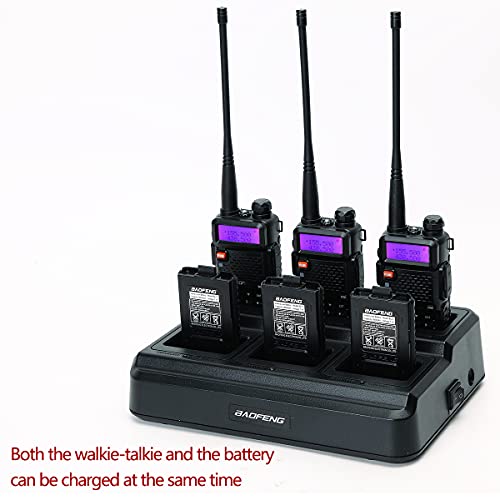 Baofeng Uv-5R Ham Radio Long Range Walkie Talkie 6 Way Multi Gang Charger Fcc Id Rechargeable Two Way Radio With 12Pack 1800Mah Original Battery #TOP5