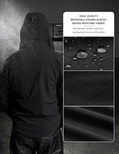 IDOGEAR Men's Slim Fit Windbreaker Tactical Lightweight Jacket Stretch Water Resistant Windcoat For Outdoor Training Hiking4