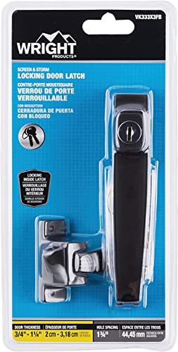 Wright Products - Tie Down Keyed Push Button Door Latch For Screen And Storm Doors, Florida Bronze #TOP2