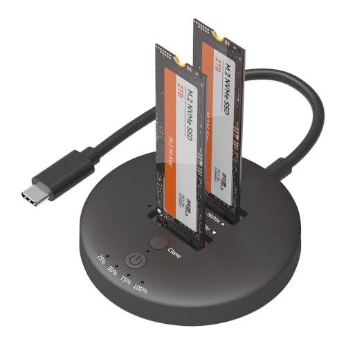 アイネックス(AINEX) クローン対応 USB 20Gbps M.2 NVMe SSDスタンド 2スロット HDE-21 の商品画像 1