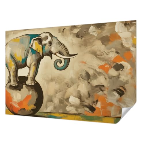 Papel pintado autoadhesivo moderno de 152x104 cm con diseño de elefante abstracto 2