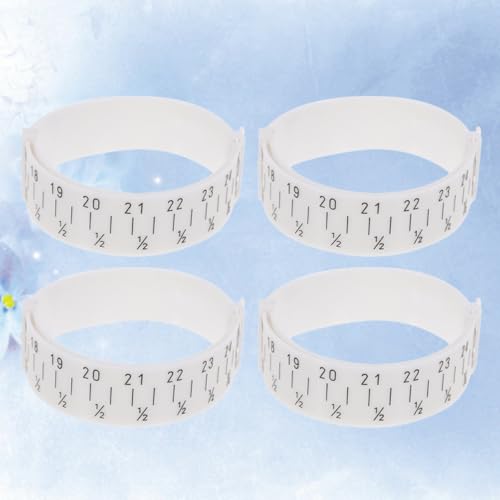 Medidor de pulsera DECORNIJIA blanco de pu de 4 piezas para joyería 6
