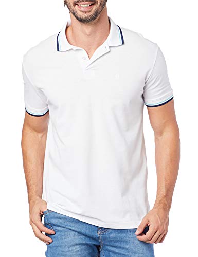 Camisa Polo Friso, Polo Wear, Masculino, Branco/Verde, G