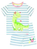 Harry Bear Dino Schlafanzug Mädchen | Dinosaur Schlafanzug Kinder | Kurzarm Schlafanzüge Für Mädchen | Blau 104