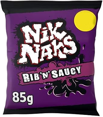 Nik Naks Rib N Saucy Flavour, Pack of 16 x 85 g