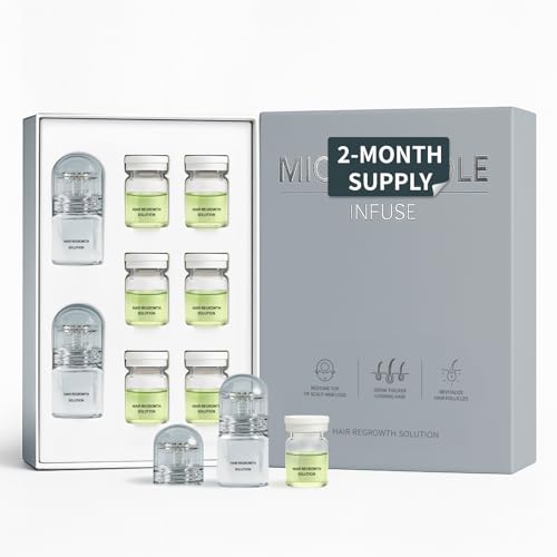 Hair Regrowth System, Natural Formula for Thicker, Fuller Hair | Stimulates Hair Follicles, Reduces Thinning -with Ginseng Root, Eclipta  Prostrata  Extract & Peppermint Oil