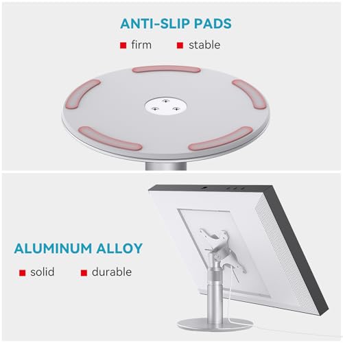 Dreh- und neigbarer Ständer für Show 15/21, mattschwarzes Aluminium in Flugzeugqualität, verstellbarer Show-15-Ständer, 16-24,1 cm höhenverstellbar, kein Werkzeug erforderlich, stabiles zentriertes