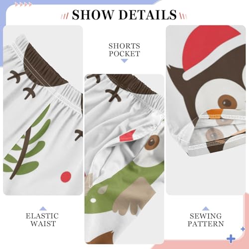 Owl Spruce Branch Boys Long Pants Soft Trousers Elastic Waist Kids Lounge Bottoms with Pockets S-XL4