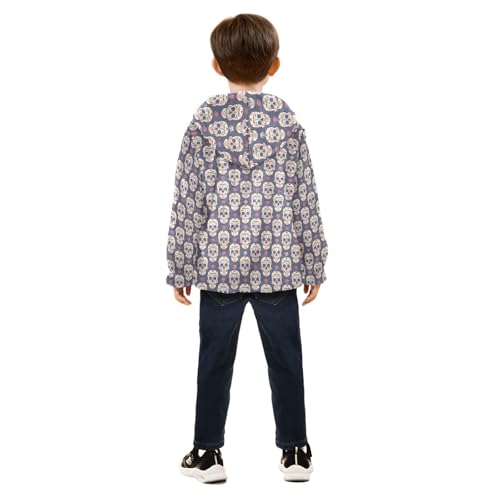 Skull Boys Fleece Coat,Children's Zip-Up Hoodie Jacket,Baby Warm Fashion Outerwear 3-10T,A1133314