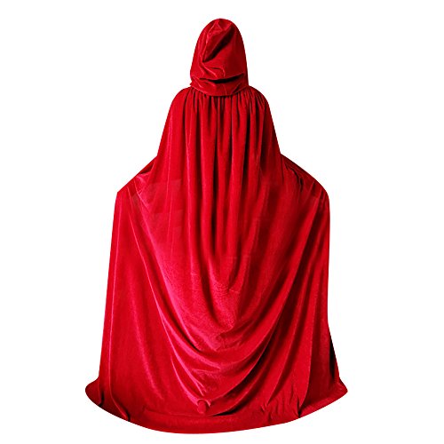 Qbsm Adult Red Cloak With Hooded Robe Halloween Witch Cosplay Little Costume For Women And Men #TOP28