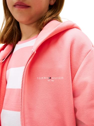 Tommy Hilfiger Kinder Unisex Hoodie mit Reißverschluss Mini Corp und Rippstrick-Saum, Rosa (Tropical Blush), 2 Jahre – Ansicht 6