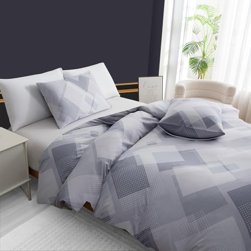 CGK Unlimited Super King Duvet Set - Brushed Microfibre Bedding Sets Superking Size Bed Duvet Cover with Pillowcases, Quilt Covers 260cm x 220cm - Image 3