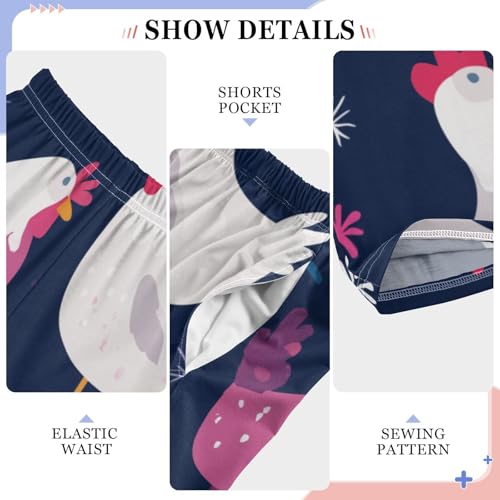 ZZXXB Chicken Spruce Branch Boys Long Pants Soft Trousers Elastic Waist Kids Lounge Bottoms with Pockets S-XL4