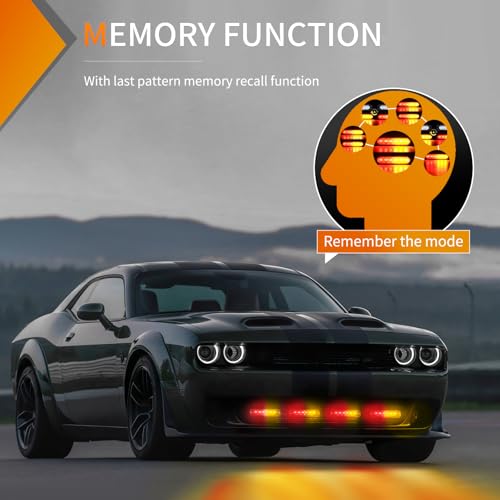 Image of Nilight 6LED Emergency Strobe Lights 4PCS Ultra slim Surface Mount Hazard Caution Light bar 12-24V Sync Feature Warning Flashing Light kit for Truck Car Vehicle ATV SUV UTV Red and Yellow