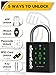 Pothunder Heavy Duty Smart Padlock, Gate Lock Padlock with Key Code and RFID, Outdoor Weatherproof Biometric Digital Lock for Gate, Sheds, Fence, Garage, Locker, Storage Unit